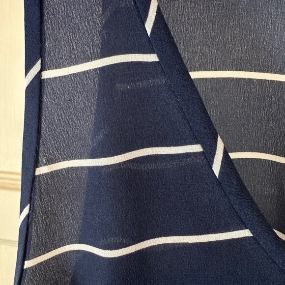 NWT - Joie - 100% Silk, Dark Navy and Porcelain Striped Tank Top - Size Small - Picture 5 of 6